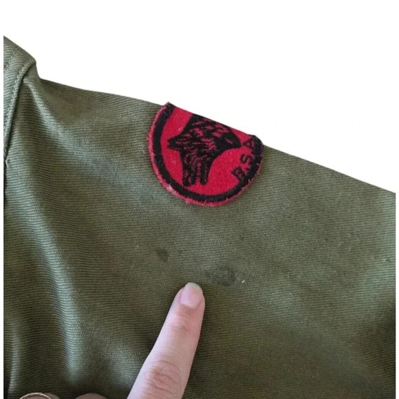 Vintage Boy Scouts of America Green Button Down Shirt Size 14 Sanforized Alabama - Picture 11 of 11